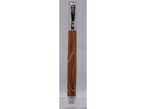 Mahagony and maple design chrome pen 